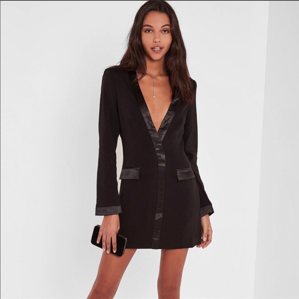 Missguided black blazer dress